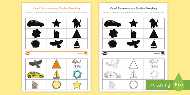 visual discrimination shadow matching cut and paste activity