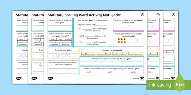 Year 5 And 6 Statutory Spelling Words Activity Mat Pack 20