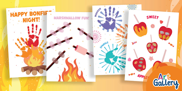 Campfire Handprint Art Free Printable