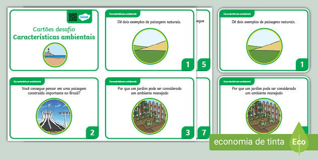 Jogo com natureza ambientes e qualidade de vida para a educação infantil -  Recursos de ensino