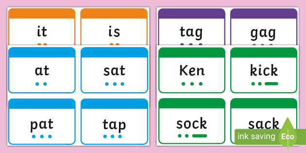 Mat Learning Resource Words EYFS Sounds Digraphs Phase 2 Phonics Flash Cards 
