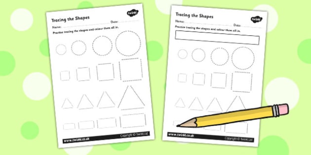 Tracing Basic Shapes Worksheet - Primary Resources