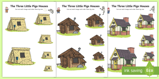 the-three-little-pigs-houses-size-ordering-teacher-made