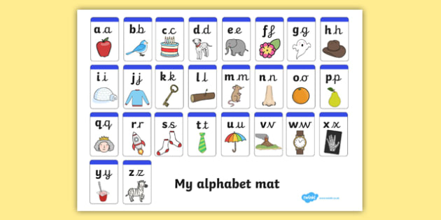 Lowercase and Precursive Alphabet Mat - lowercase, precursive