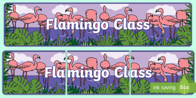 Free Flamingo Themed Classroom Display Banner