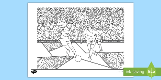 ks2 women's world cup football mindfulness colouring page