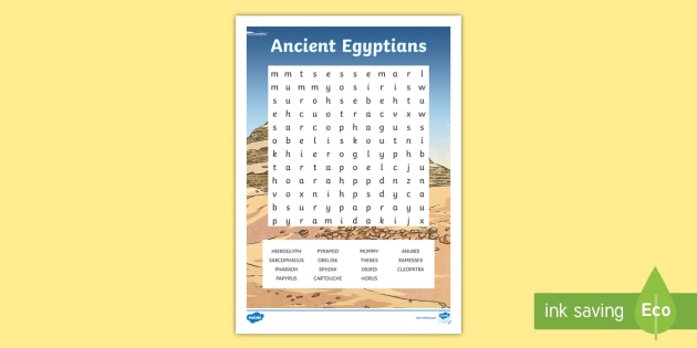 Ancient Egypt Word Search | Primary Resources (teacher made)