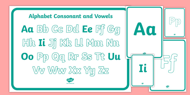Alphabet Consonants and Vowels Display Poster - sample, freebie, english