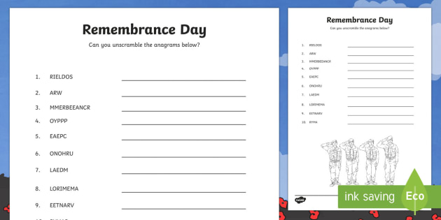 remembrance-day-anagrams-worksheet-worksheet