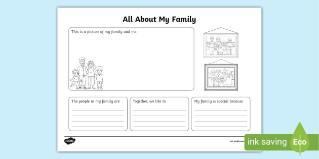 all about my family poster worksheet f 2 parents