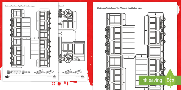 Download 3d Christmas Train Model Paper Craft English Spanish