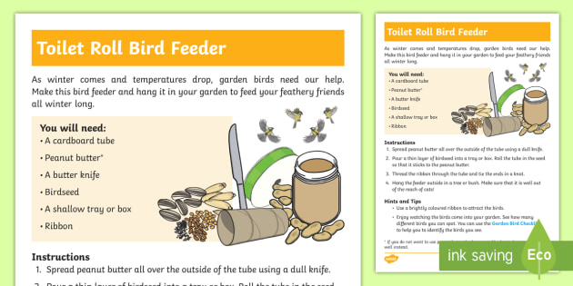 Toilet Roll Bird Feeder Craft Instructions Teacher Made