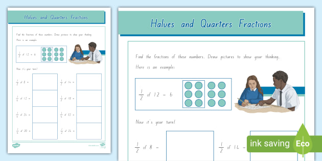 Halves and Quarters Fractions (teacher made)