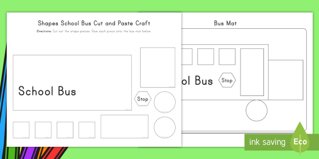 School Bus Shape Activity teacher made School Bus Shape Activity teacher made