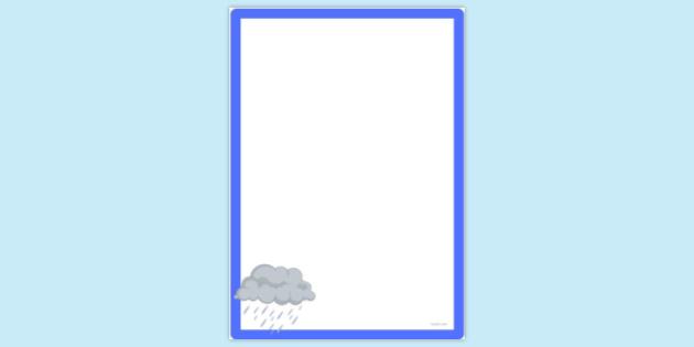 FREE! - Rainy Page Border | Page Borders | Twinkl