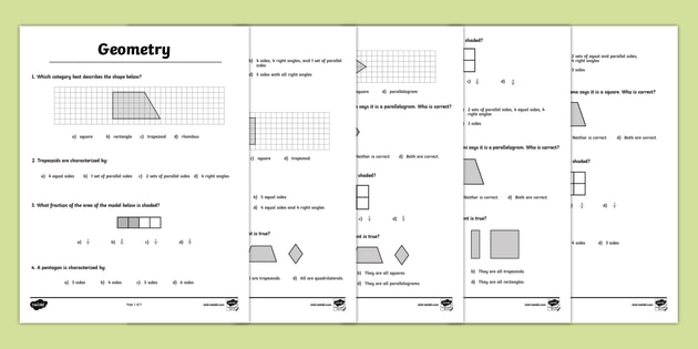 Third Grade Geometry Review (Teacher-Made)