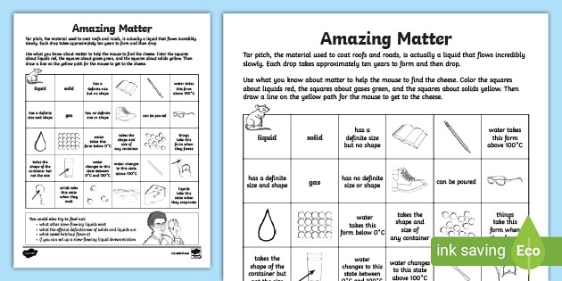 Classification of Matter Worksheet & Answer Key | Science