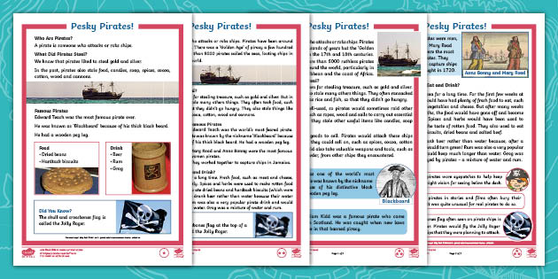 KS1 Jake's First Day Pesky Pirates Differentiated Fact File