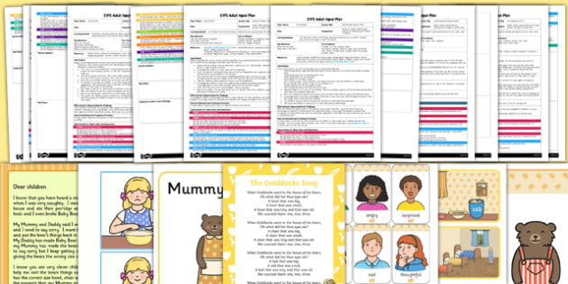 EYFS Goldilocks and the Three Bears Adult Input Planning and Resource Pack