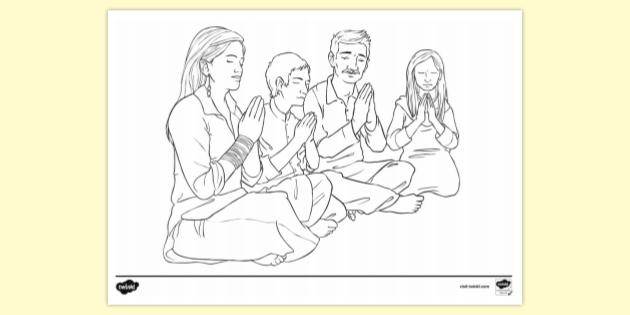 Prayer Colouring Page | Colouring Sheets
