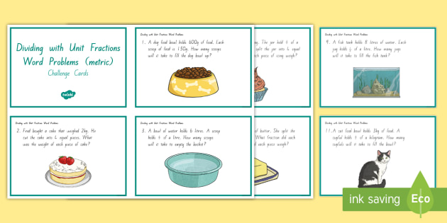 Dividing With Unit Fractions Word Problems Task Metric Challenge Cards dividing-with-unit-fractions-word-problems-task-metric-challenge-cards