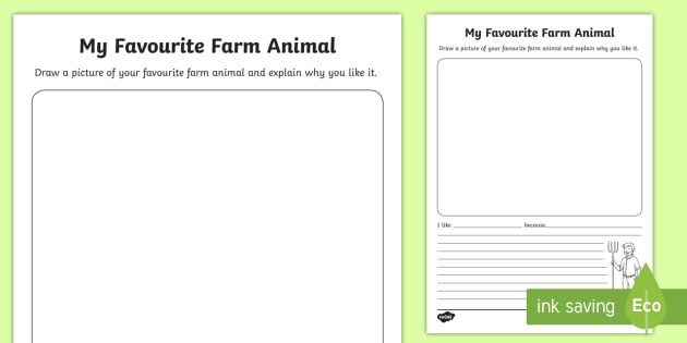 My Favourite Farm Animal Aistear Worksheet / Worksheet