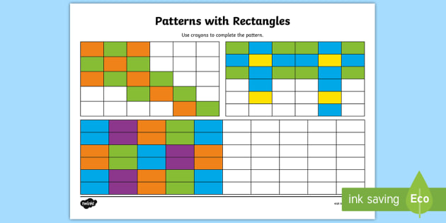 Patterns with Rectangles Complete the Pattern Worksheet