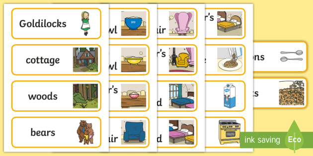 Free Three Bears Cottage Word Cards Teacher Made