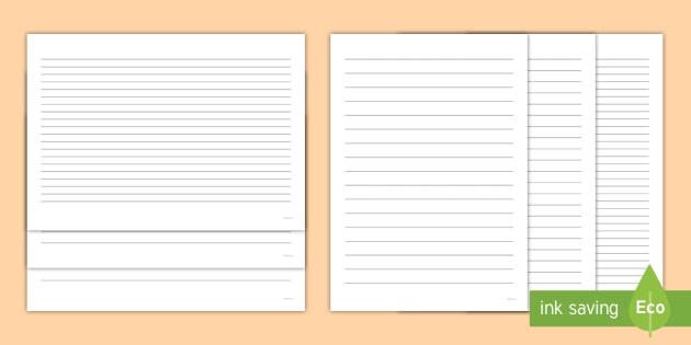 Blank Writing Page, Lined Paper No Borders Pack