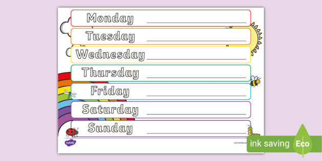 Days Of The Week Practice Writing Worksheets Teacher Made 1955