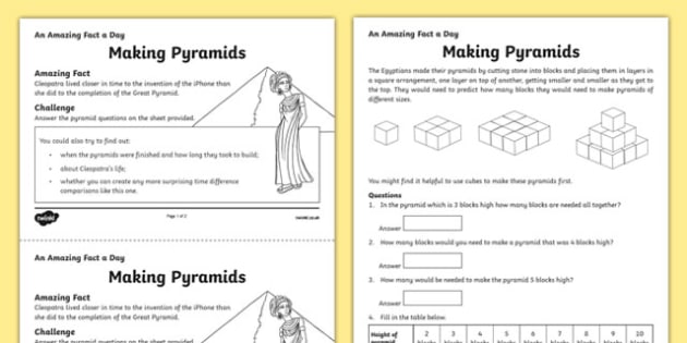 Making Pyramids Worksheet / Worksheet, worksheet