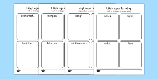 Editable An Zu Leigh Agus Tarraing Worksheet