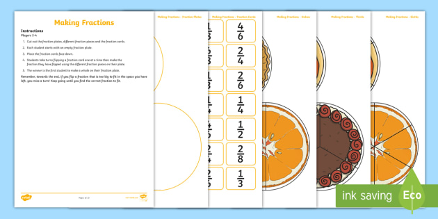 Making Whole Fractions Game - Making Fractions Game