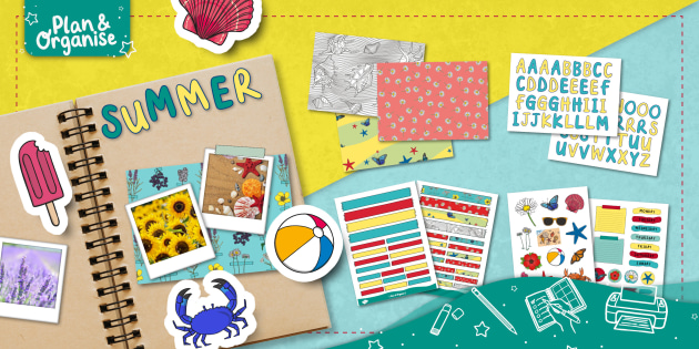 Summer  Printable Scrapbooking Kit (Teacher-Made) - Twinkl