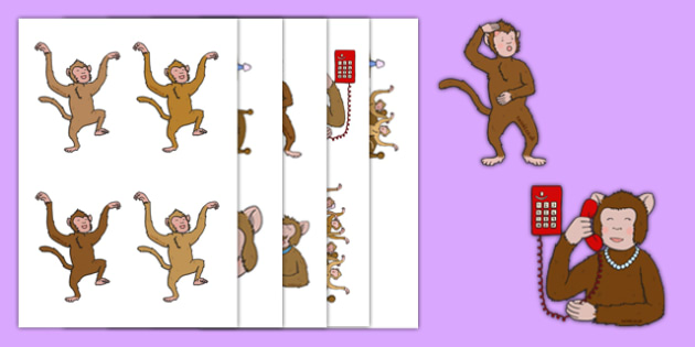 Five Little Monkeys Printable Pictures (teacher made)