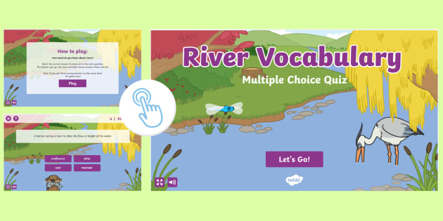 River Vocabulary Multiple Choice Quiz - Twinkl