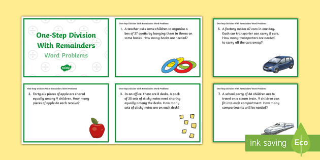 Ks2 Division With Remainders Word Problems Maths Challenge Cards