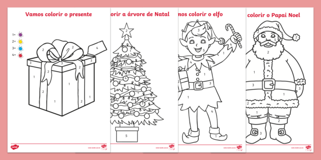 Vamos colorir as figuras de Natal (professor feito) - Twinkl