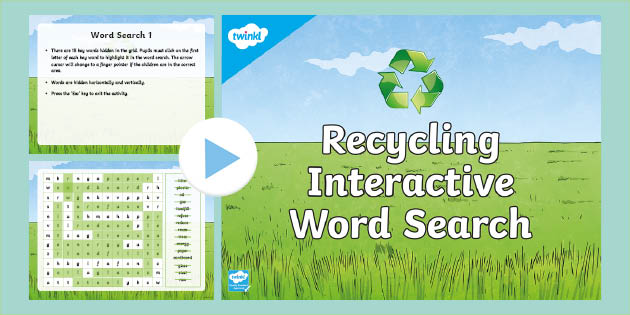 Recycling Interactive Word Search