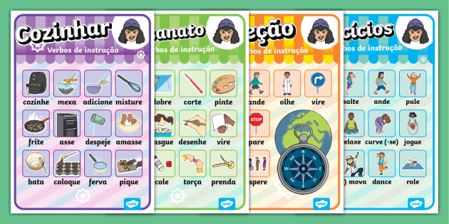 Pôsteres - Verbos instrucionais
