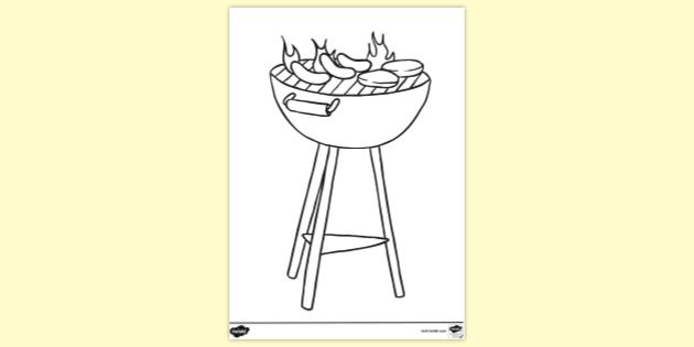 FREE! - Grill Colouring Page Griddle Sheet (teacher made)