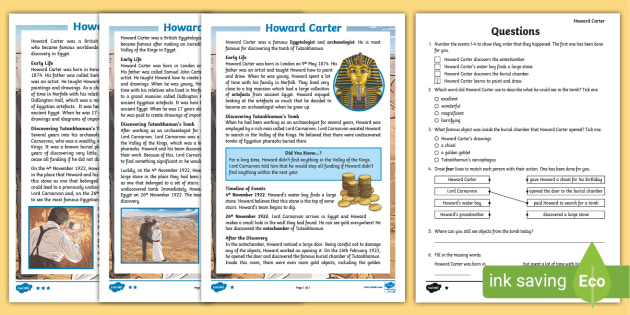 Howard Carter Reading Comprehension | Differentiated