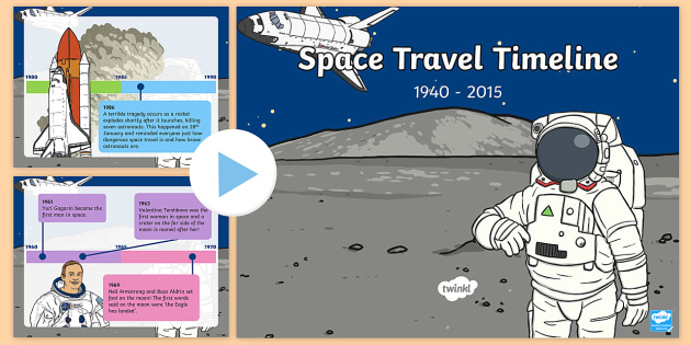 KS1 Space Travel Timeline PowerPoint - Space Travel Timeline Presentation