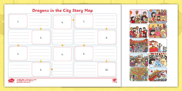 Dragons in the City Story Map for Chinese New Year