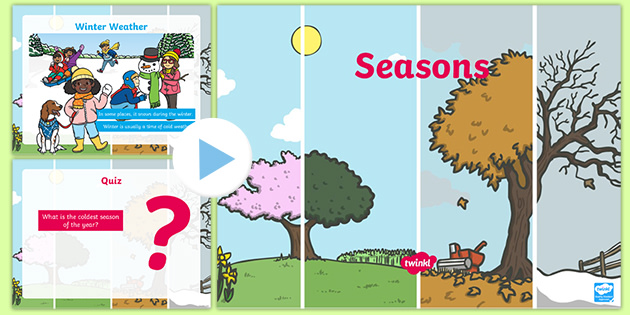 The four seasons of the year: spring, summer, autumn (fall) and