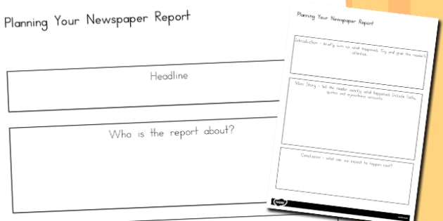 newspaper report planning year 6