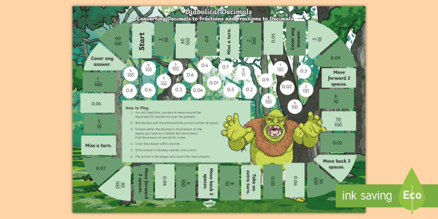 diabolical decimals board game teacher made