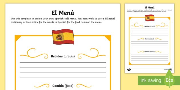 Spanish Restaurant Menu Project