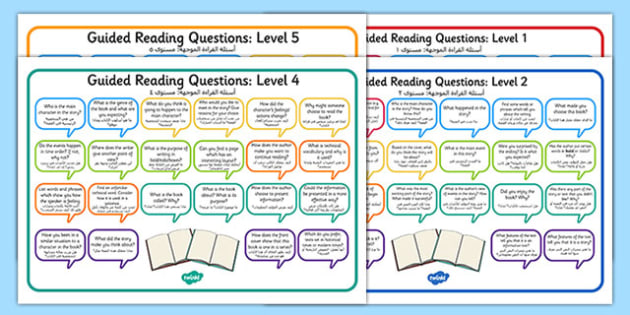 Levelled Guided Reading Questions Mats Arabic Translation 6035