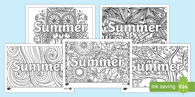 FREE! - Summer Mindfulness Name Colouring Activity - Twinkl